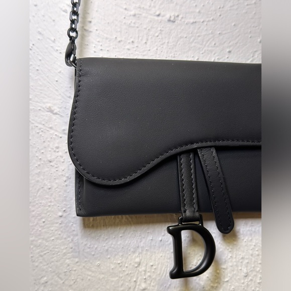 Dior Ultra Matte Calfskin Nano Saddle Chain Pouch - Picture 6 of 11